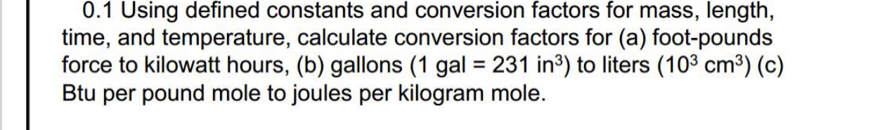  usin0.1 Using defined constants and conversion factors for mass, length, time,