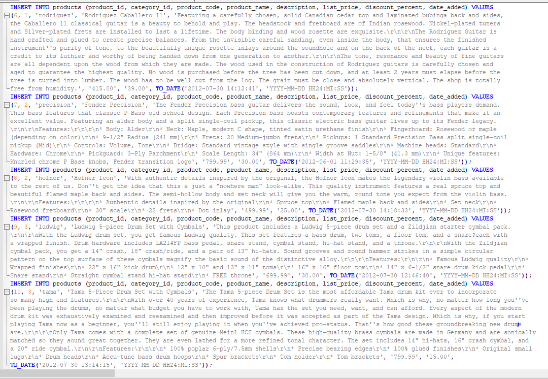 a list price that's greater than the average list price for all