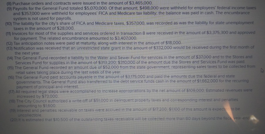  please, help to record transactions. thank you (8) Purchase orders and