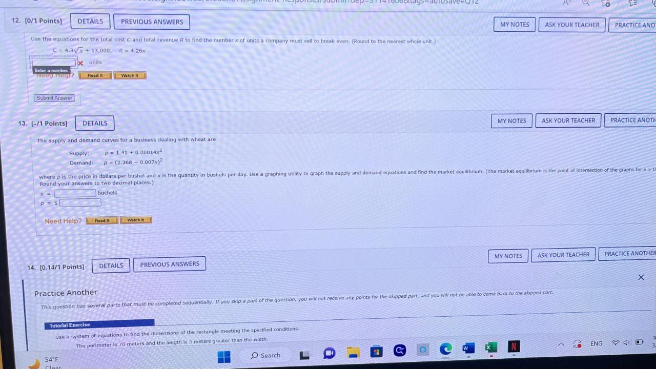 I need help for questions 12 & 13 please. thank you