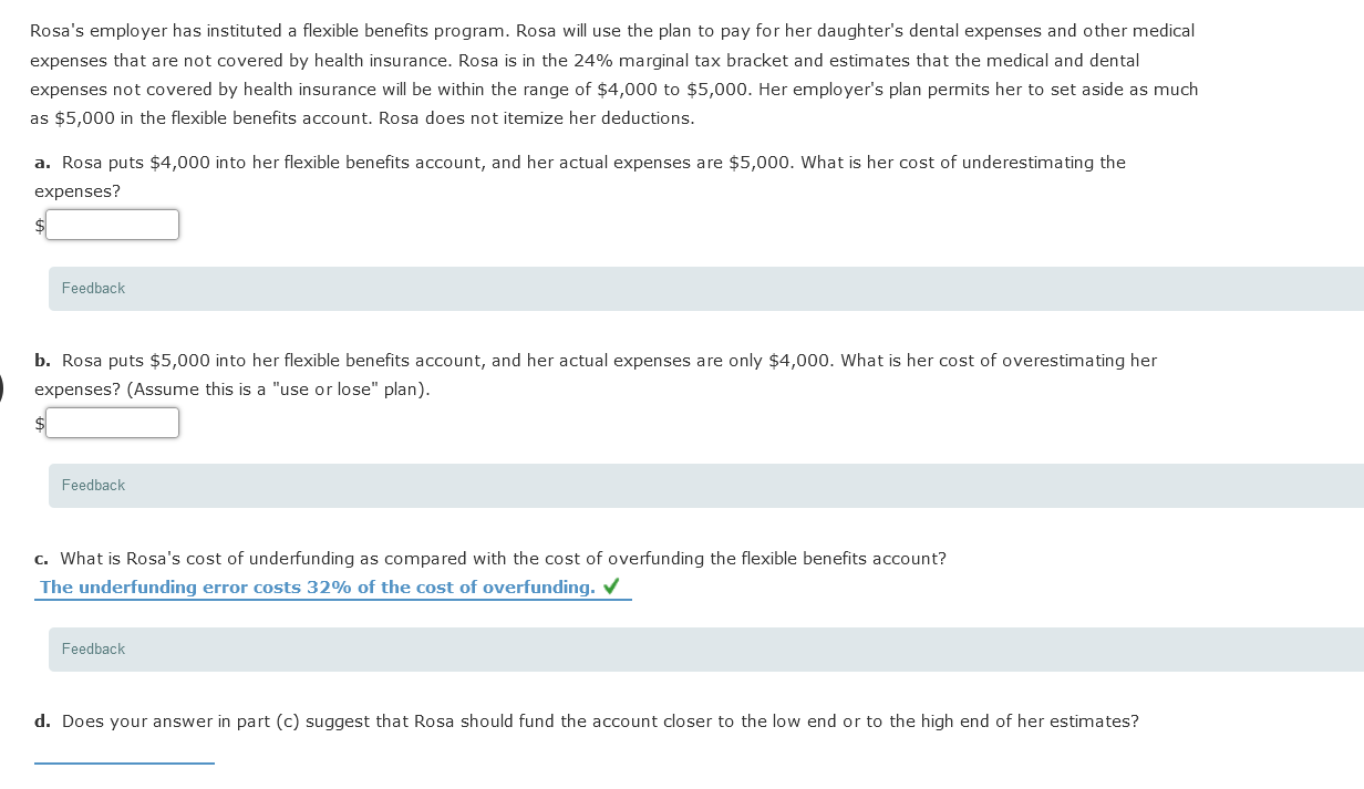 I solved C but need help with the rest thank you Rosa's