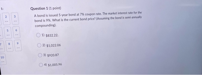  Help Please! please number the answers Question 1 (1 point) A