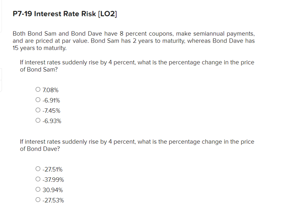  Please use excel and show all work! Both Bond Sam and