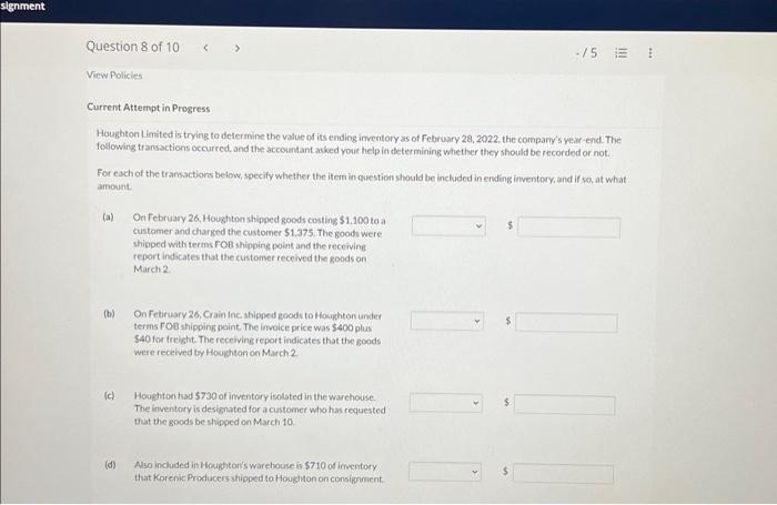  please help Current Attempt in Progress Houghton Limited is trying to