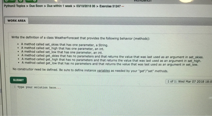  Python3 Toplcs > Due Soon > Due within 1 week >
