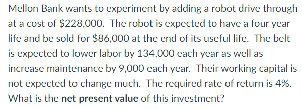 present value but the returns occur in the later years that are
