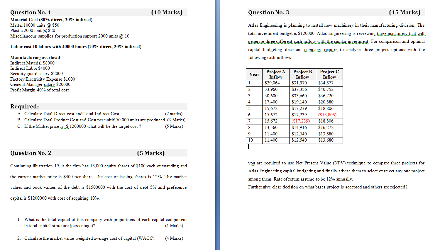 Accounting : Please solve Question 2 and 3 if Question 1 is
