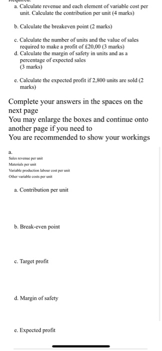 following information to answer the question. You must show your calculations and