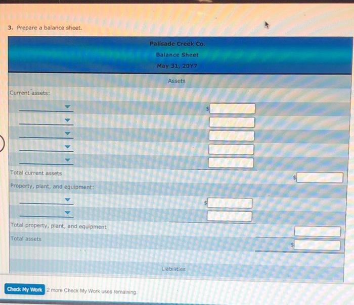 part 5 is optional 1. Prepare an income statement Dalade Crook Co