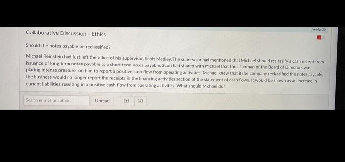  de Mar 20 Collaborative Discussion - Ethics Should the notes payable