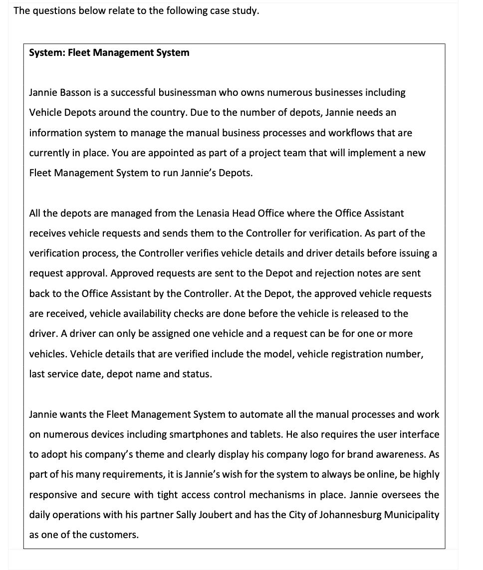 SAND(SYSTEM ANALYSIS AND DESIGN), please I need it. Q.2.1 Is not the