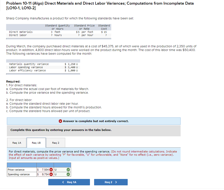 Incomplete Data [LO10-1, LO10-2] Sharp Company manufactures a product for which the