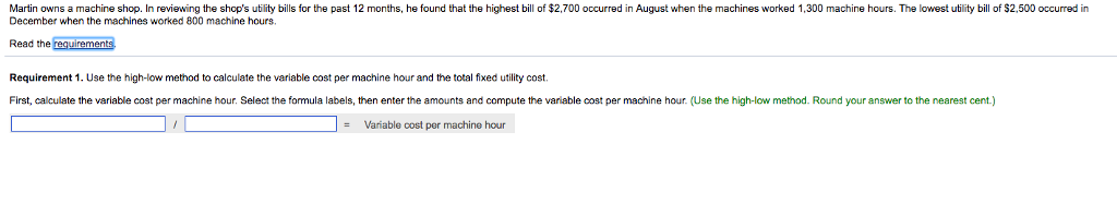 machine hour and 2. 3. Show the equation for determining the total