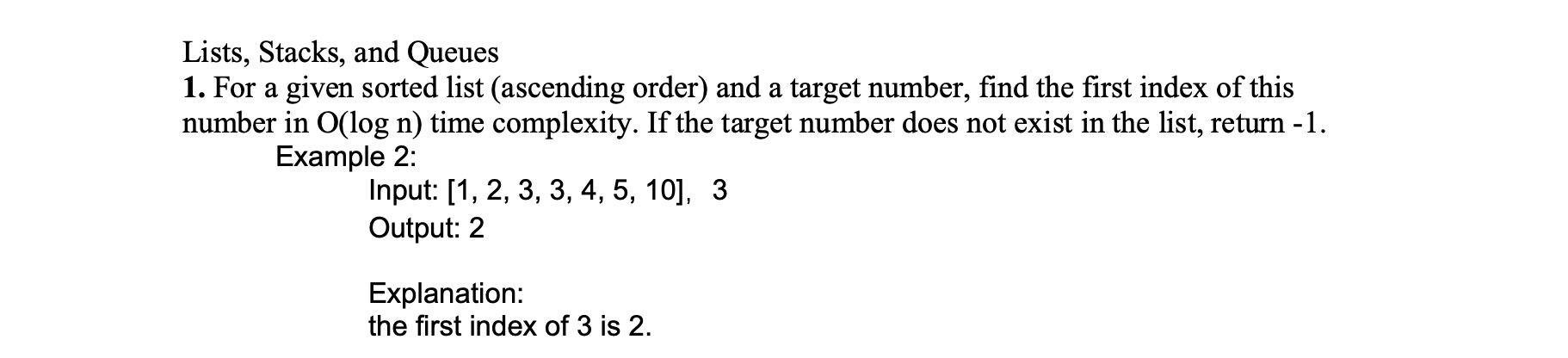  Write the code in Java or C and provide time complexity