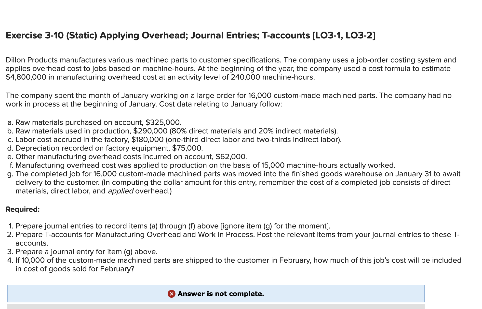 cost formula to estimate $4,800,000 in manufacturing overhead cost at an activity