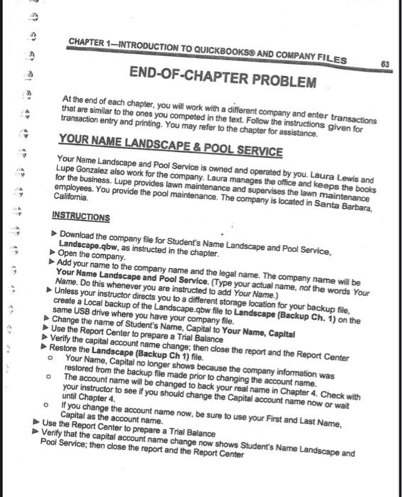 can you use quick books app to solve it CHAPTER 1INTRODUCTION TO