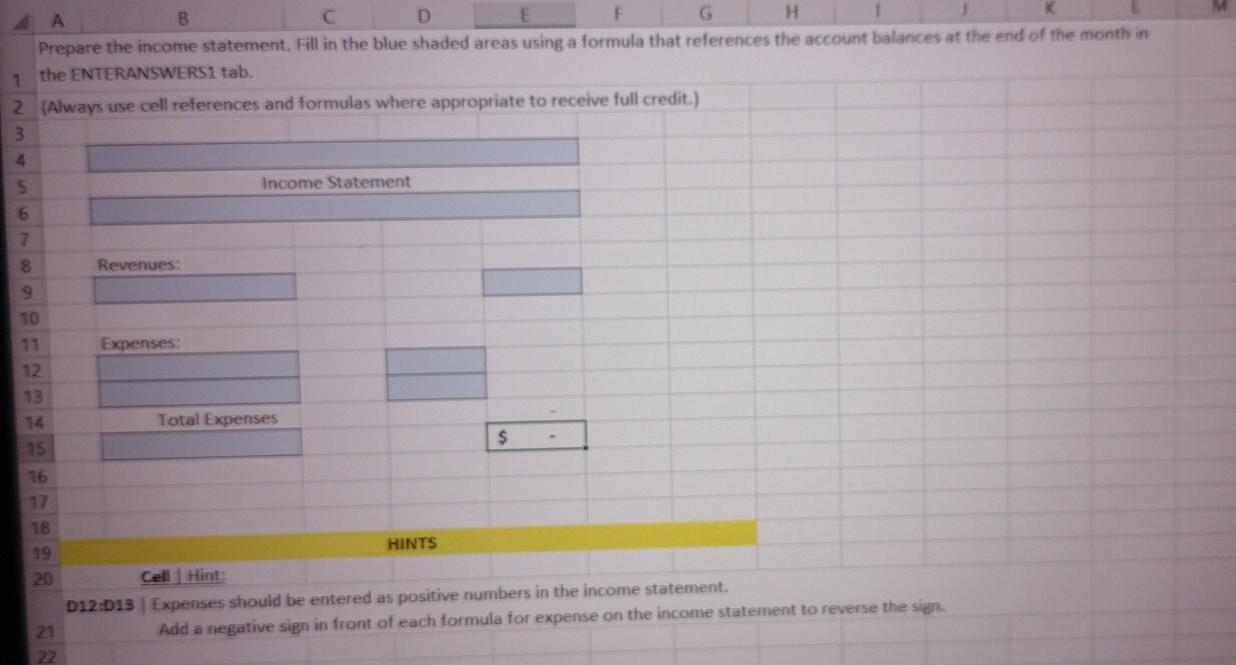 open the excel spreadsheet, Miller-Nobles_12e-Using Excel_Ch01_Start.xlsx This spreadsheet includes 6 tabs, you