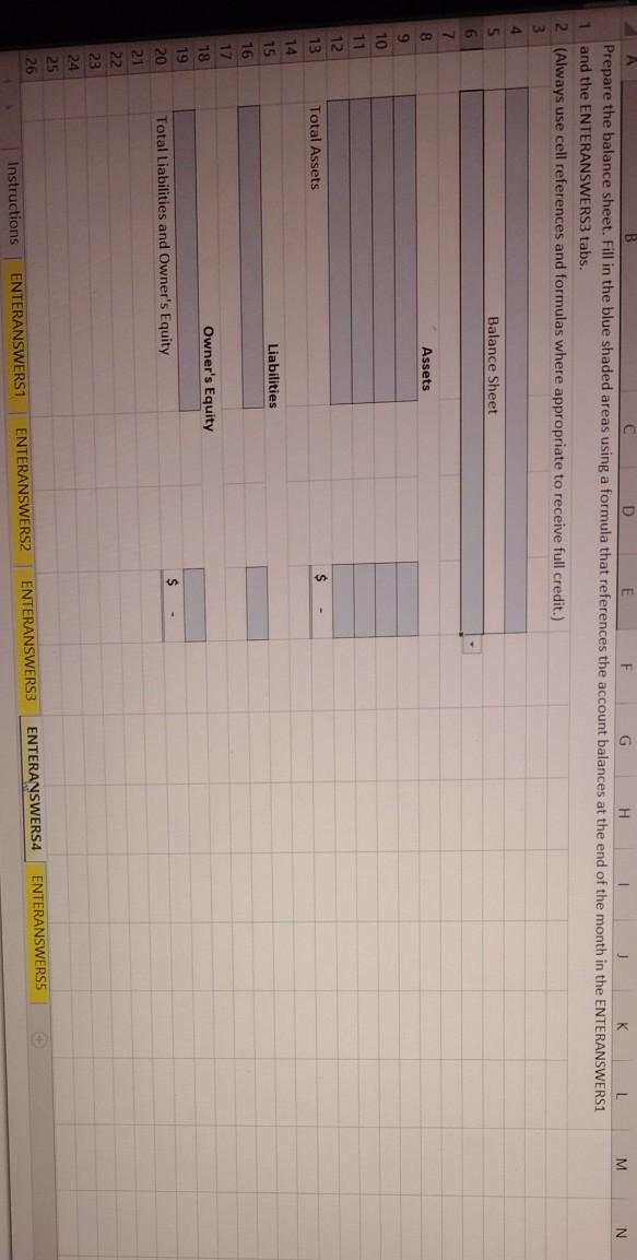 sixth ones, ENTERANSWERS1-ENTERANSWERS5. (All answers should be entered in the blue highlighted