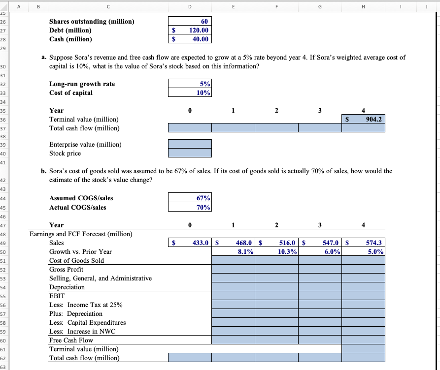 the increase in net working capital for years 1:4, respectively (4 pt.).