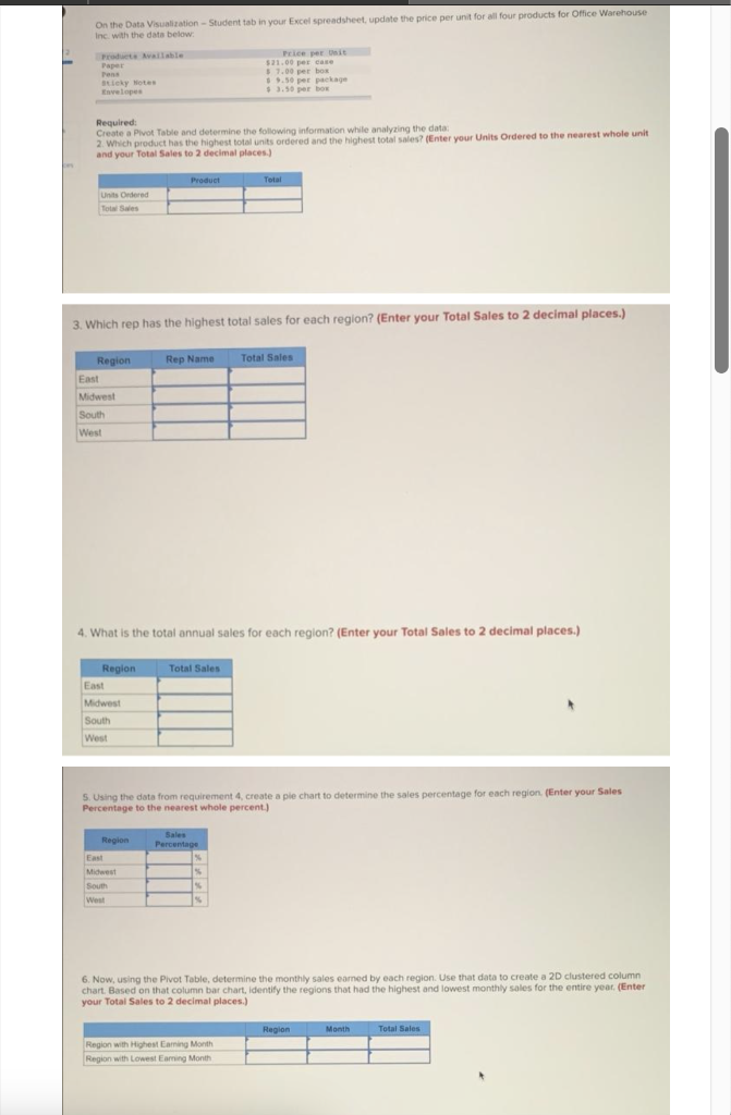 On the Data Visualization - Student tab in your Excel spreadsheet,