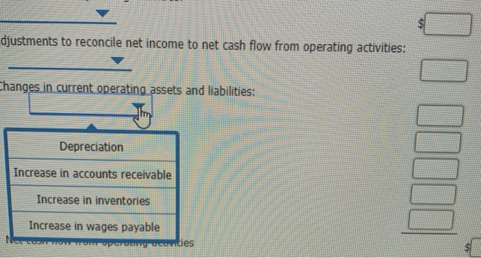 Balances of the current asset and current liability accounts at the beginning