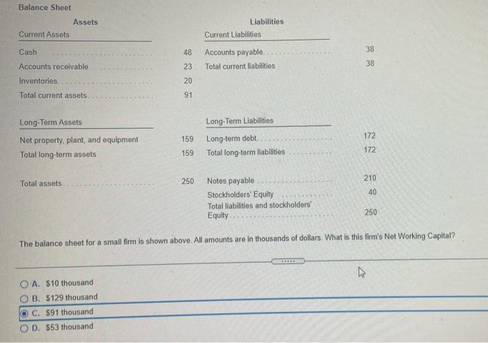  Balance Sheet Assets Current Assets Liabilities Current Liabilities 48 38 Cash