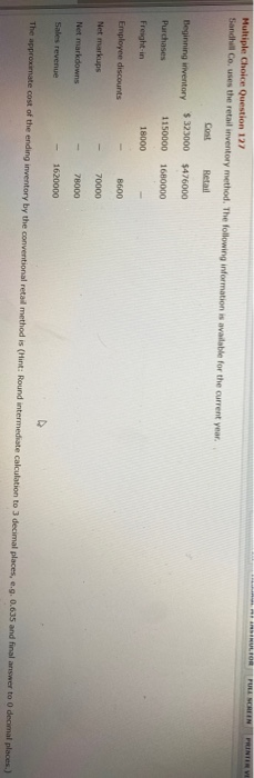  RULTORPULL SCREEN PRINTER VE Multiple Choice Question 127 Sandhill Co uses