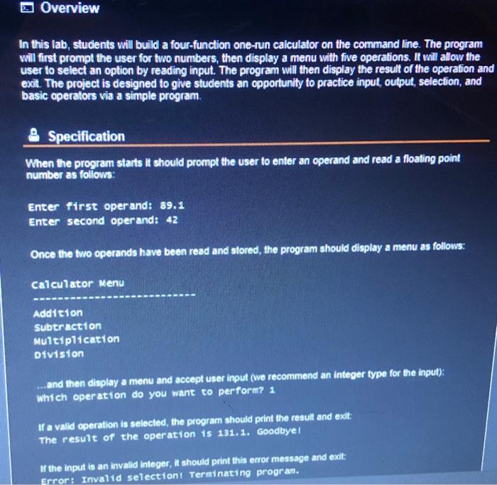  Code has to be in Python In this lab, students will