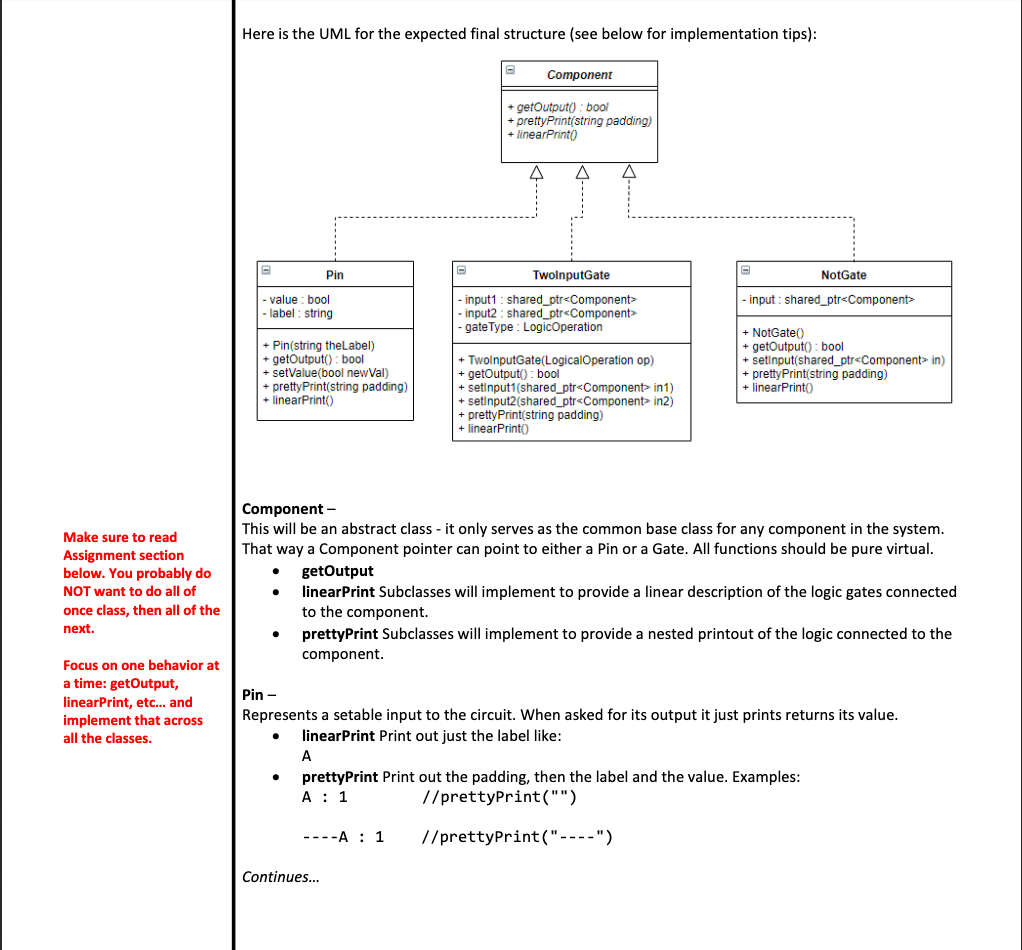 Need help with c++ program. Here is the UML for the expected