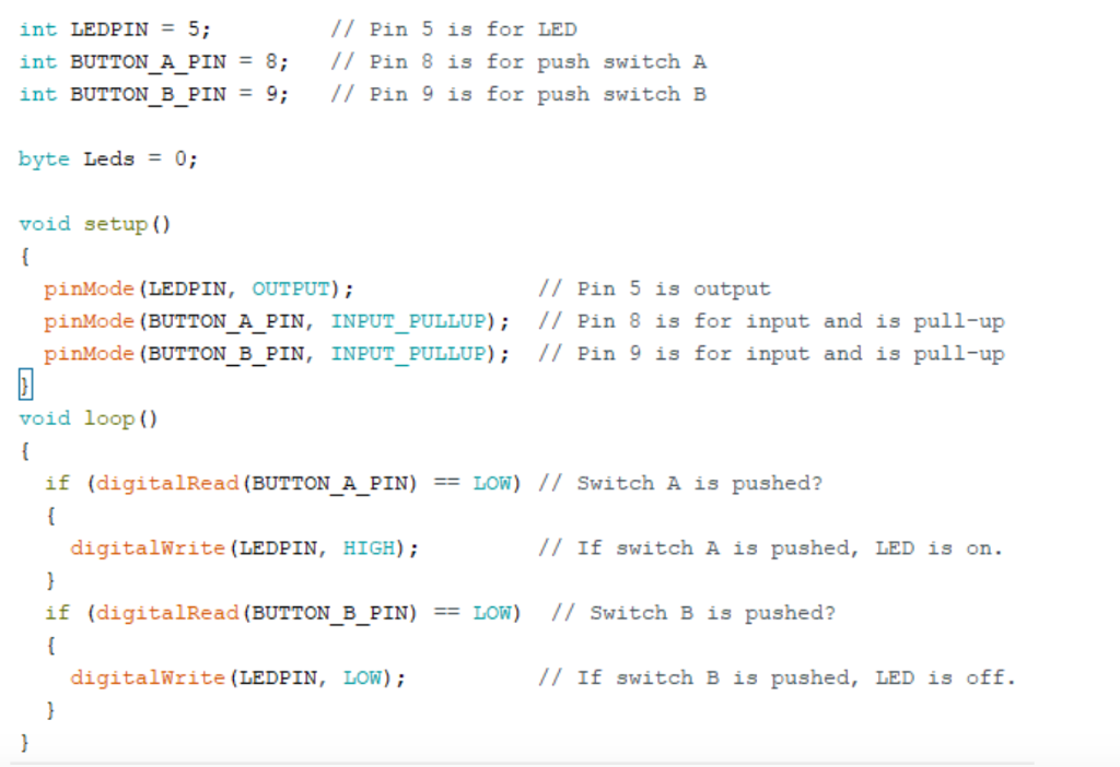 4 of Arduino UNO are assigned as Green, Blue, Red LED output,