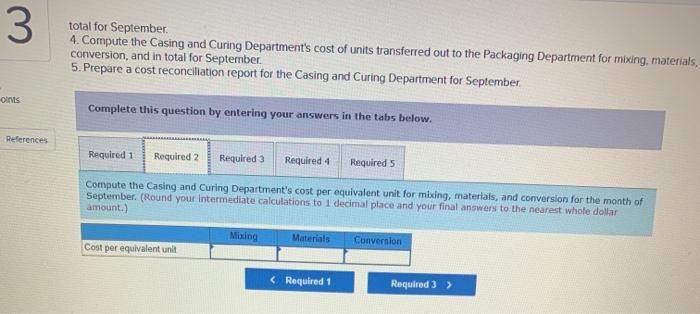 Incorporated, produces sausages in three production departments --Mixing, Casing and Curing, and