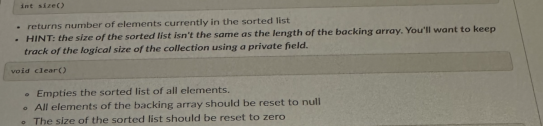 Please do not include any IMPORT statements or javadoc comments with answer.