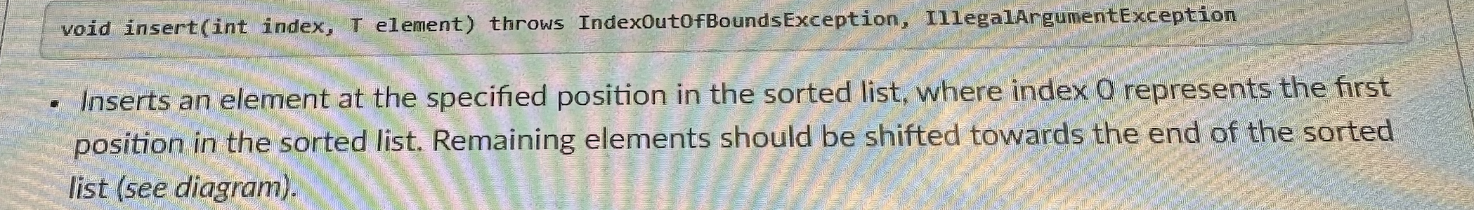 in your response. And, int size(); void clear(); int findInsertionIndex ( T