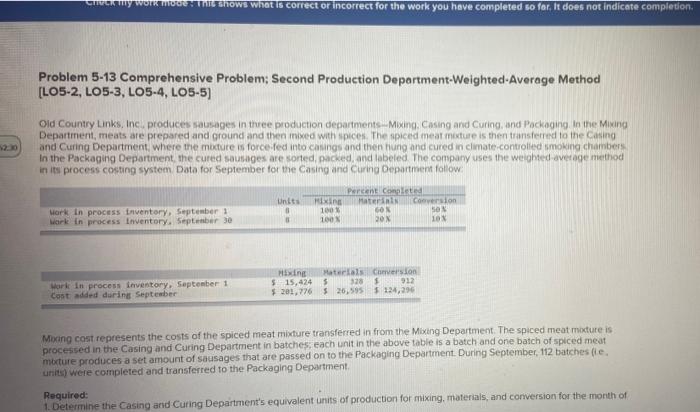  CTY W shows what is correct or incorrect for the work
