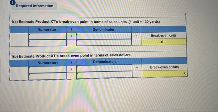 for 2nd section) Sales per unit Variable cost per unit CM per