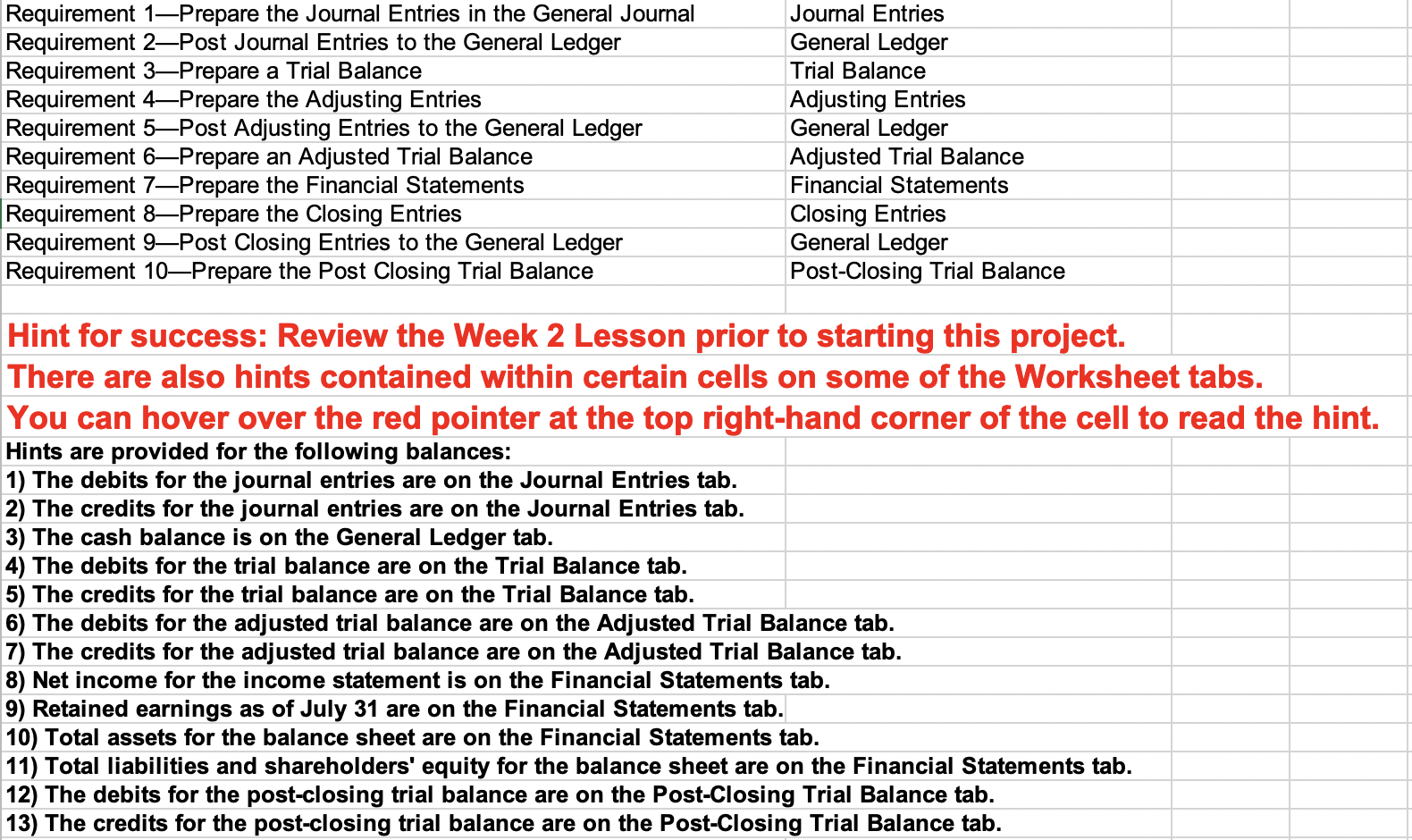 Hello, I need help double checking my work on requirements 1-4 As