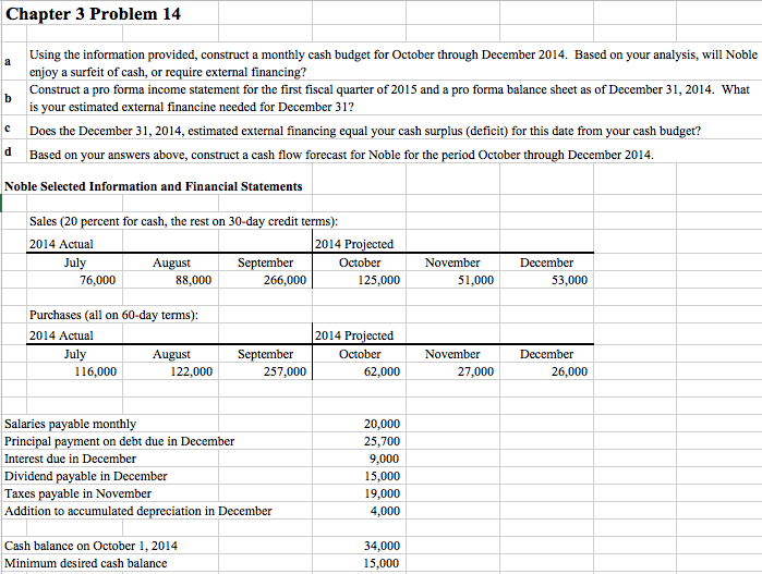  Chapter 3 Problem 14 a Using the information provided, construct a