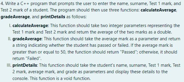  4. Write a C++ program that prompts the user to enter