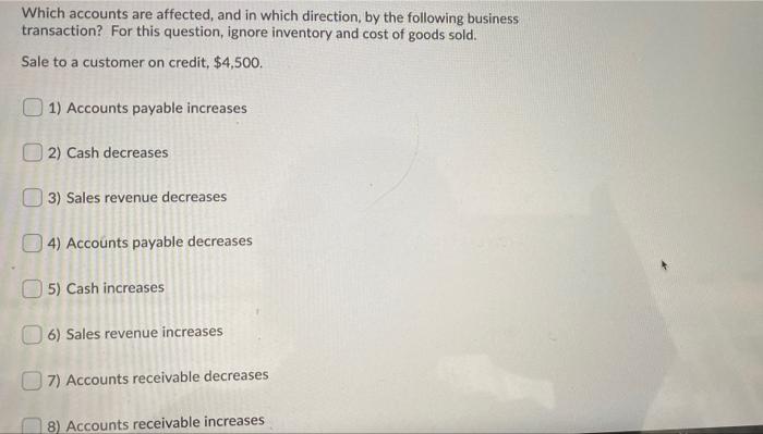 on credit. $2,500. He has not paid for them yet. 1) Cash