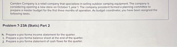 Use this information to prepare a selling and administrative expenses budget. g.