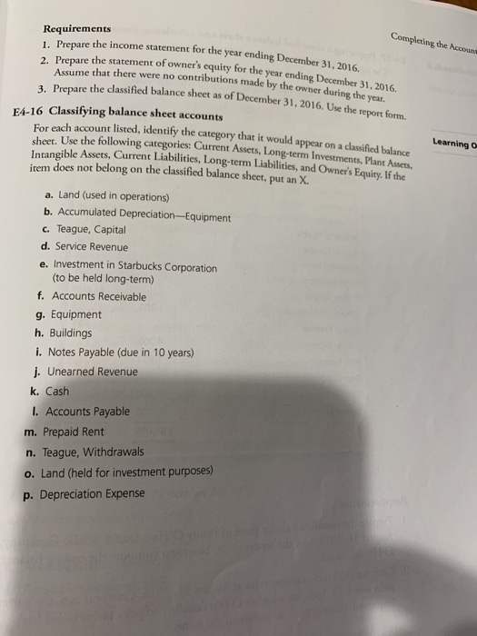 Burlington Advertising Services - E4-15 Preparing the financial state The adjusted trial