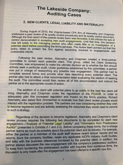 By Predecessor Auditor Date of Interview (1) Discuss the predecessor auditor's evaluation