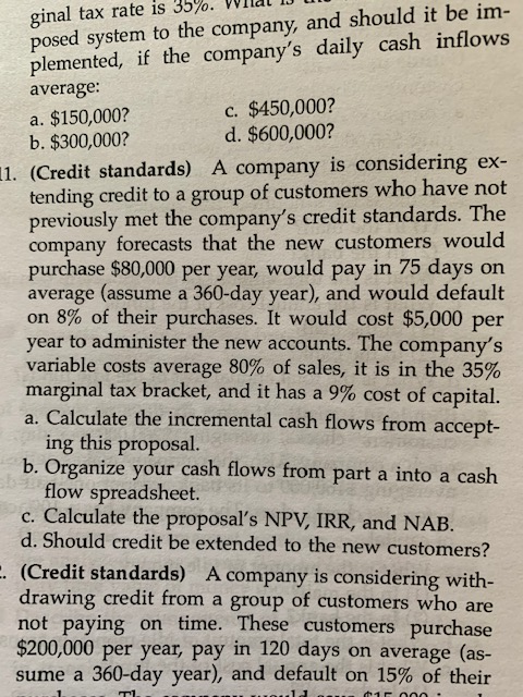 I need answers for a, b, c and d for #11. ginal