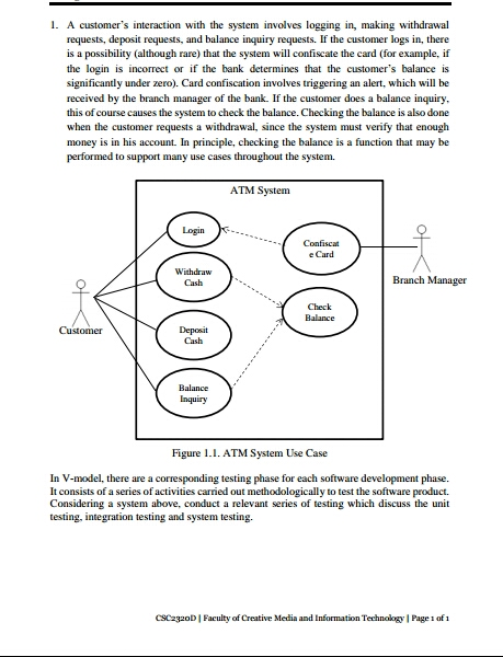  1. A customer's interaction with the system involves logging in, making
