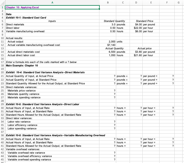 Please solve using excel include formulas in your answer please and thank