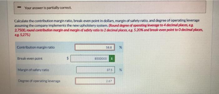 wrong . And for degree operating leverage i have tried 2.67 and