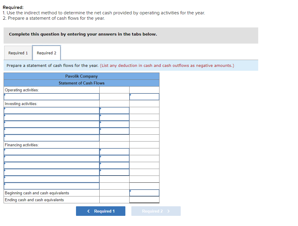 last year in Pavolik Company's balance sheet accounts: D=Decrease;=Increase. Long-term investments that