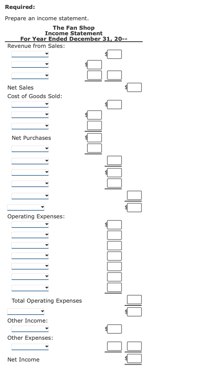 The merchandise inventory at the beginning of the year was $49,300.00.. G.