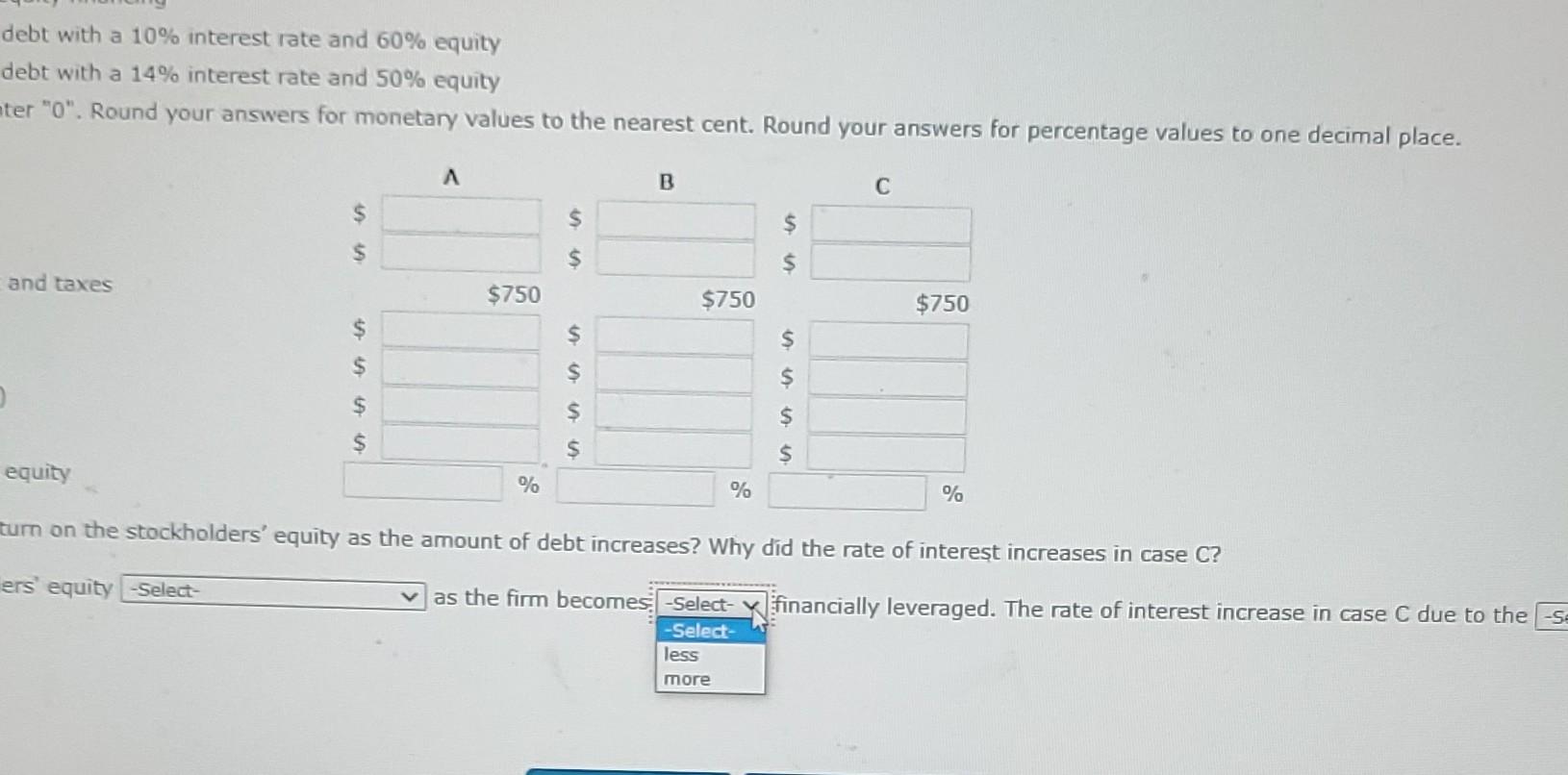 operation: $5,000 Case A-firm uses only equity financing Case B firm uses