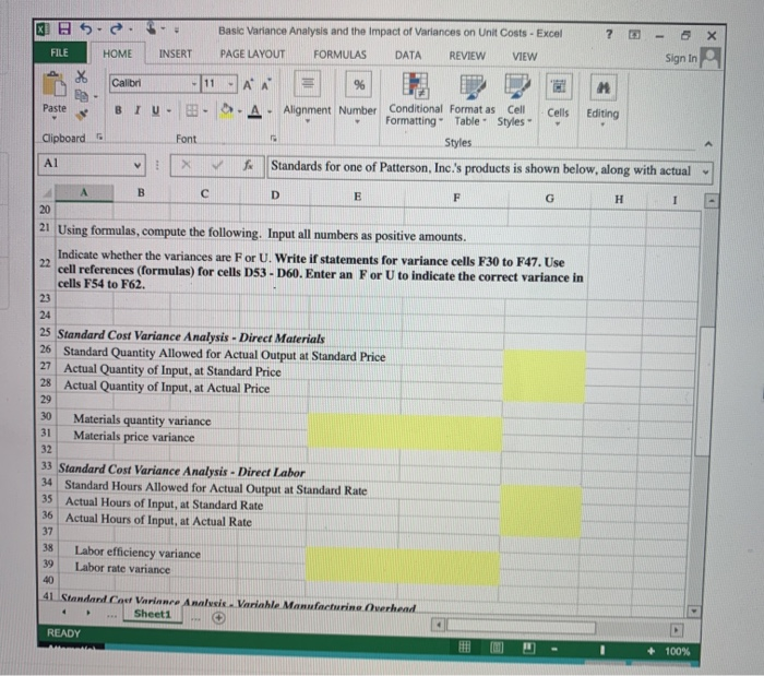 - Excel PAGE LAYOUT FORMULAS DATA REVIEW VIEW ? 1 5 X
